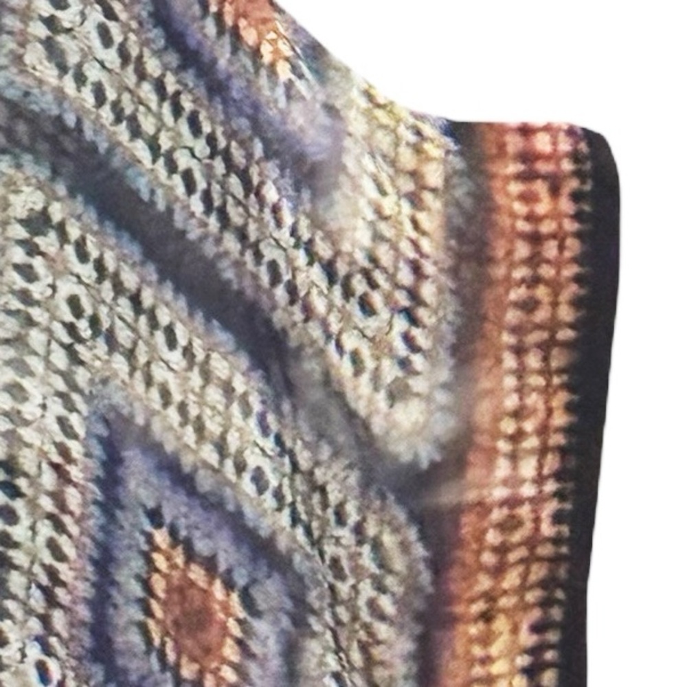 Language Black And Blue Patterned Blouse - image 4